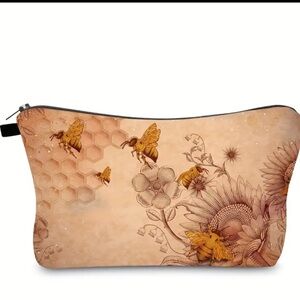 Medium Bee Print Cosmetics Bag